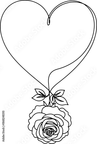 Hand Drawn Valentine Love Doodle Line Art Abstract Ornament Design