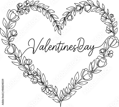 Hand Drawn Valentine Love Doodle Line Art Abstract Ornament Design