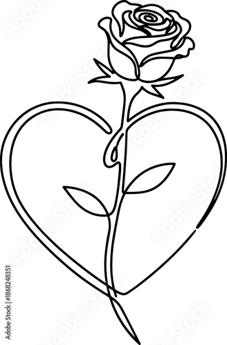 Hand Drawn Valentine Love Doodle Line Art Abstract Ornament Design