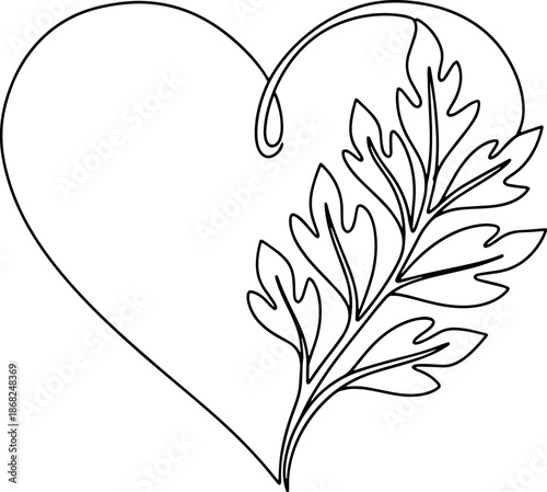Hand Drawn Valentine Love Doodle Line Art Abstract Ornament Design