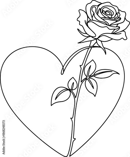 Hand Drawn Valentine Love Doodle Line Art Abstract Ornament Design