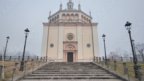 Facade chrch of Crespi d'Adda, Lombardy, Italy