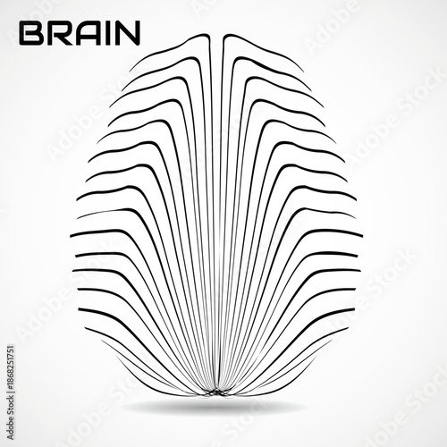 Abstract human brain. Logo with lines