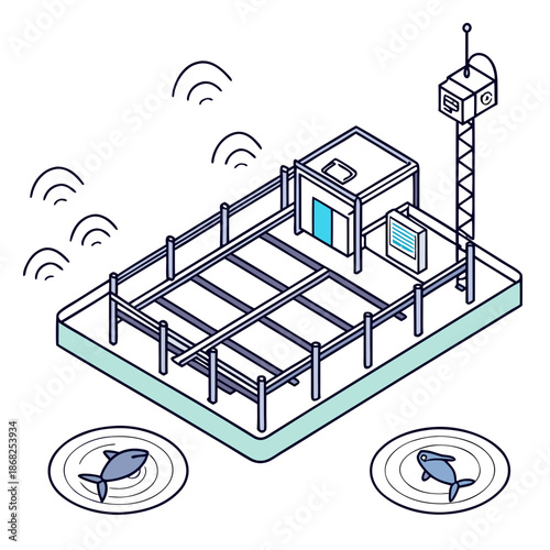 Aquaculture Smart Fish Farming Cage with Integrated Sensors for Automated Environmental Monitoring