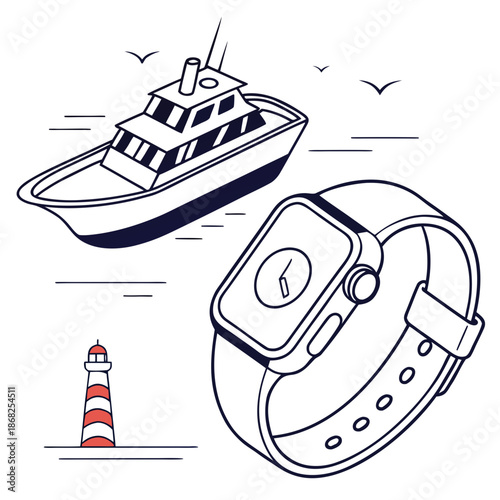 High Tech Maritime Safety Wearable Device, Minimalist Smart Gear for Sailors and Marine Crew Rescue Tracking