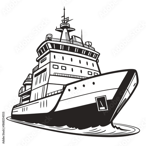 Icebreaker Ship Advanced Hull Technology Visualization, Maritime Engineering for Arctic Navigation and Polar Transport Research