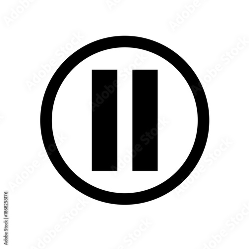 Pause icon vector on white background