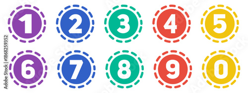 Modern Abstract Number Bullet Points Vector Set for Presentation