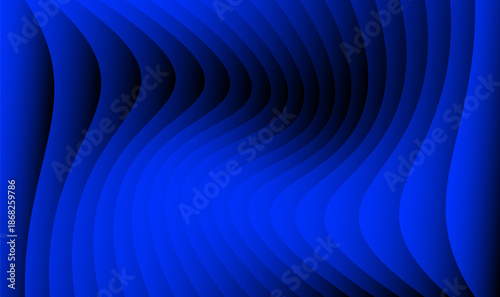 Black and blue abstract background with sharp wavy lines and gradient transition, dynamic curve shape