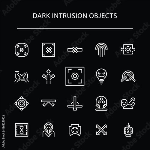 Cyberpunk Intrusion and Security Warning Icons