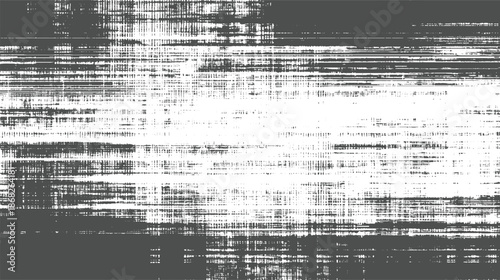 Monochrome abstract distressed texture with horizontal and vertical lines and smudges creating a noisy glitchy digital artifact effect
