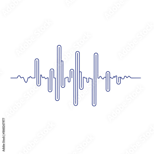 Audio Sound Wave Line Art Illustration
