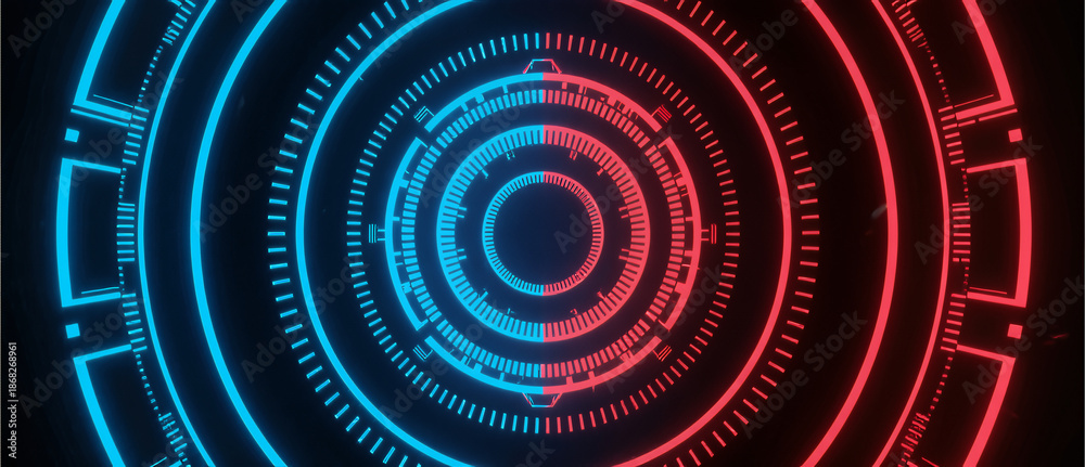 Fototapeta premium Abstract Digital Technology Target HUD Circular UI Interface