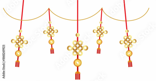 Vector chinese knot hanging ornament chinese new year elements