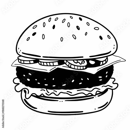 Burger vector on white background
