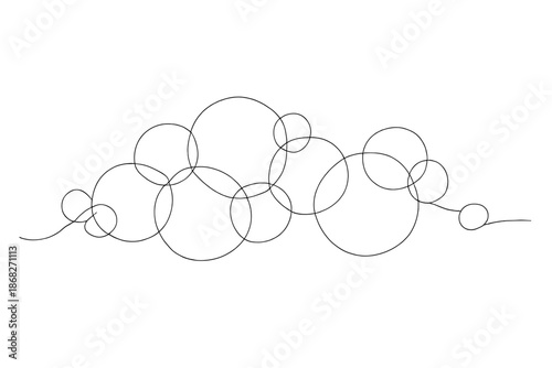 Holiday Bokeh Minimalism. Holiday bokeh background. Minimalistic one-line drawing gentle overlapping bokeh