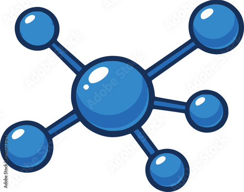 Cartoon illustration of a network connection depicting linking and sharing for technology