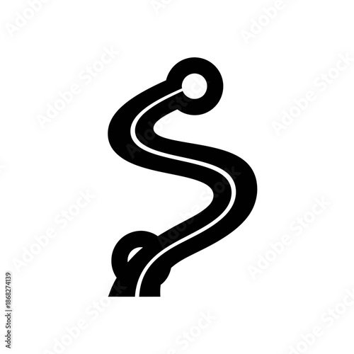 Curved Road Path Icon – Winding Route Symbol for Navigation, Journey & Abstract Design