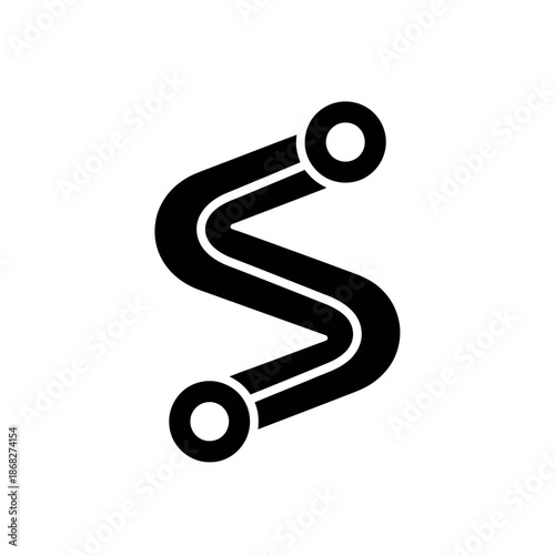 Curved Road Path Icon – Winding Route Symbol for Navigation, Journey & Abstract Design