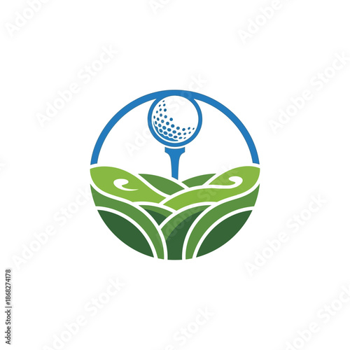 Golf Course Logo Icon – Green Fairway Flag Emblem for Sports, Club & Tournament Design