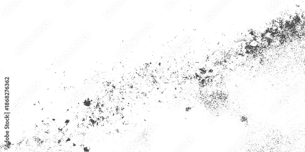 Fototapeta premium Black and White Grunge Metal Surface with Heavy Distressed Dust and Scratch Texture, Charcoal Smoke Trail on White Background with Strong Atmospheric Grunge Effect.