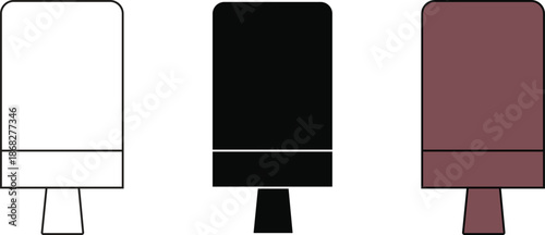 Minimalist icon set of paper towel dispensers in white, black, and brown designs