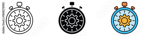 Fast processing icon vector. time management, settings, and efficiency symbol. vector illustration.