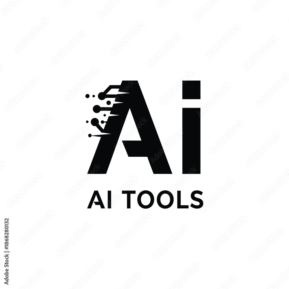 Fototapeta premium Artificial Intelligence Tools Logo Design Concept