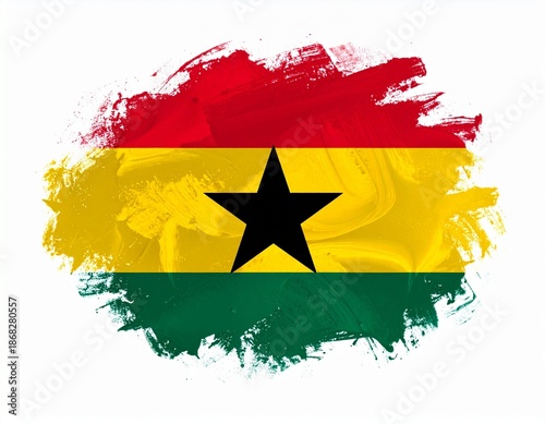 Ghana Flag Brushstroke Texture Design