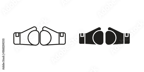Two boxing gloves icon isolated vector Illustration. Vector pictogram for web and app