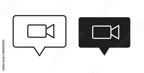 Video chat icon isolated vector Illustration. Vector pictogram for web and app