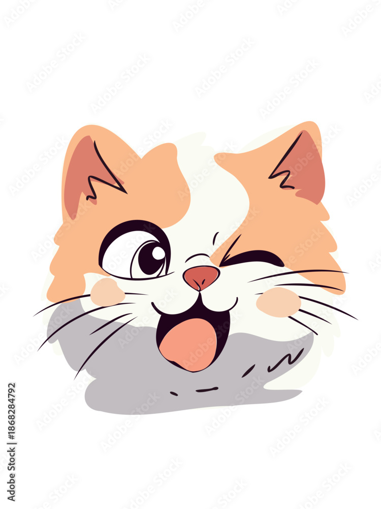 Fototapeta premium adorable soft furry kitty close-up artwork