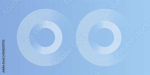 Abstract circle lines on light blue background. Geometric stripe line art design for poster, brochure, cover, website, header, web banner, presentation.