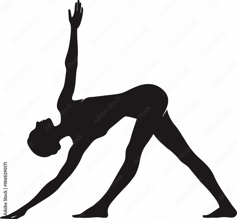 Fototapeta premium Forward Bend Yoga Stretch Pose Silhouette