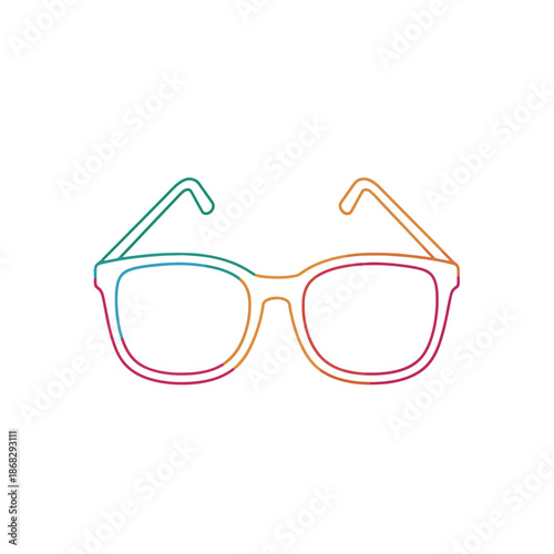 Stylish Eyewear Outline with Gradient Colors