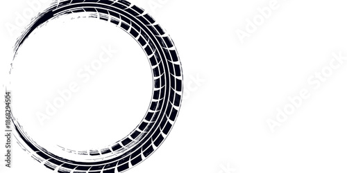 Tire Track Silhouette Vector High-Quality Black and White Icon. Eps 10. modern