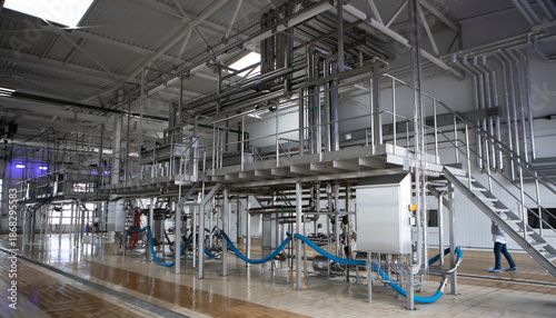 Photos food industry, processing of whey into milk powder