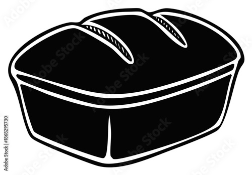 Loaf of Baked Bread with Three Grooves Illustration