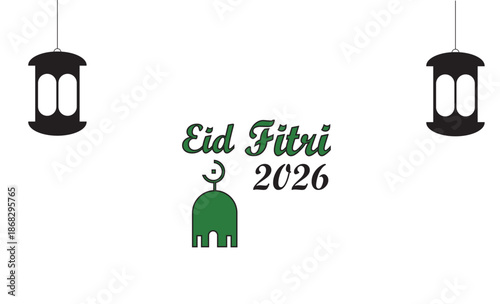eid fitri 2026 eid mubarak greeting card banner poster
