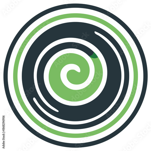 Stylized Round Swirl Pattern Design Abstract Circular Graphic Element