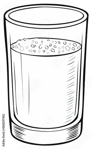 Stylized illustration of a beverage glass with a foamy or granular drink