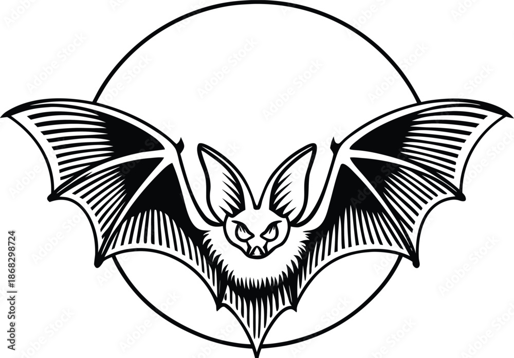 Fototapeta premium bat emblem silhouette vector illustration 