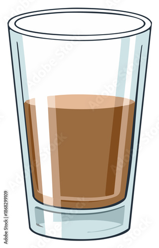 Simple illustration of a glass of chocolate milk