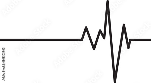 Heart Rhythm Icon. Electrocardiogram, ECG - EKG signal, Heart Beat pulse line concept design element. Heartbeat line, pulse, cardiogram, medical health care, heart rhythm, red outline vector.