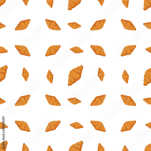 Golden Croissant Seamless Pattern for Breakfast and Bakery Themes