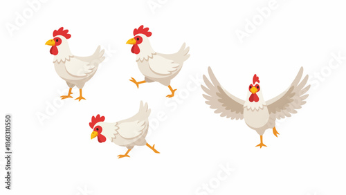 hen and chicks vector set