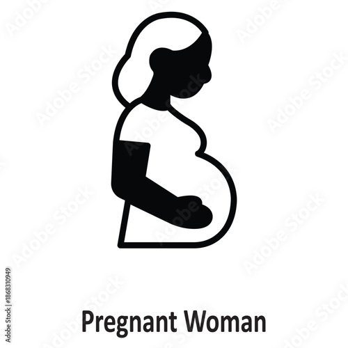 Pregnant Woman Vector Icon which can easily modify or edit