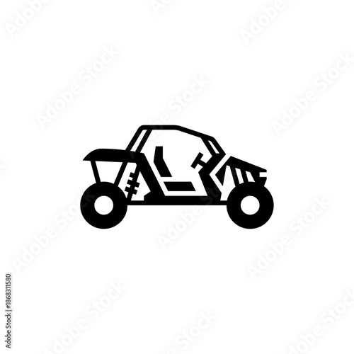Buggy glyph icon. Dune buggy illustration.