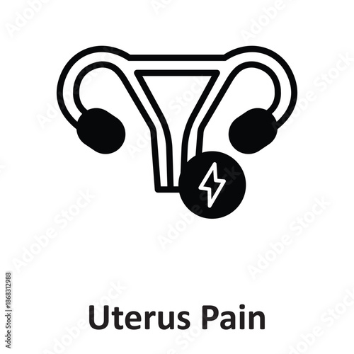 Uterus Pain Vector Icon which can easily modify or edit