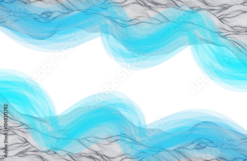 The abstract wave is made in a frame style. Template for science and technology presentation. Vector art.